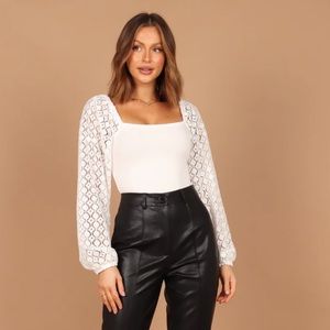 Petal & Pup Natasha Long Sleeve Lace Top- Black